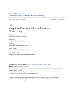 Cognitive Demands of Lower Paleolithic Toolmaking