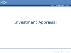 Investment Appraisal - PowerPoint Presentation
