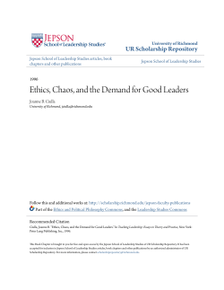 Ethics, Chaos, and the Demand for Good Leaders
