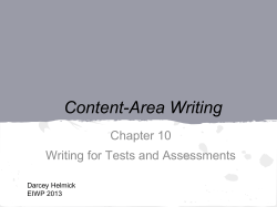 Ch 10 Writing for Tests and Assessments