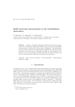 Radio spectrum measurements at the Gauribidanur observatory