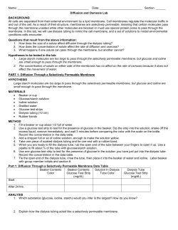 Diffusion and Osmosis Lab