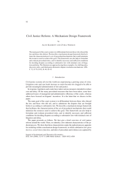 Civil Justice Reform: A Mechanism Design Framework
