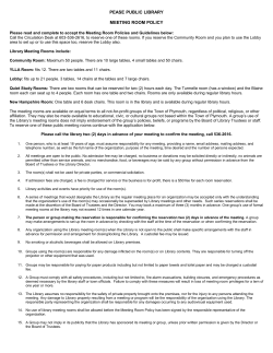 PEASE PUBLIC LIBRARY MEETING ROOM POLICY