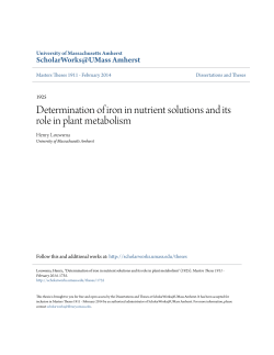 Determination of iron in nutrient solutions and its role in plant