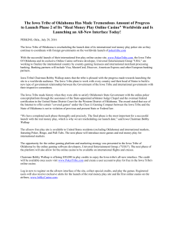 Iowa Tribe`s Online Internet Gaming