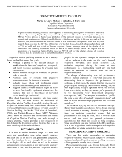 Cognitive Metrics Profiling - Rensselaer Polytechnic Institute