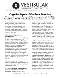 Cognitive Aspects of Vestibular Disorders