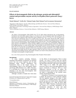 Effects of electromagnetic field on the nitrogen, protein