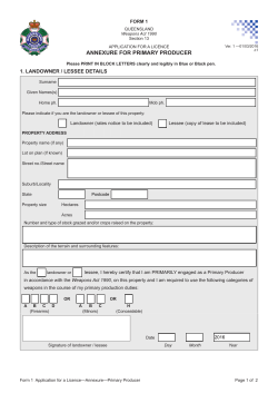 Form 1 - Annexure Primary Producer