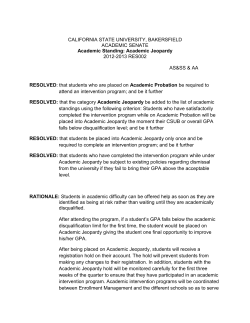 Academic Jeopardy - California State University, Bakersfield