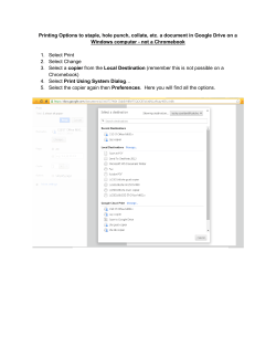 Printing Options to staple, hole punch, collate, etc. a document in