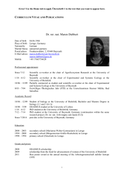 Curriculum Vitae and Publications