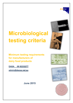 Microbiological Testing Criteria - dairy products