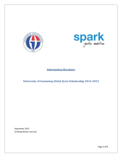 Information Brochure - (UoG) Syrian Scholarship