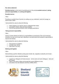 Our values statement - Shetland Islands Council