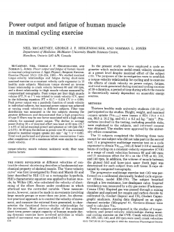 Power output and fatigue of human muscle in maximal cycling