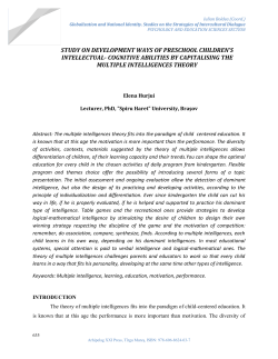 cognitive abilities by capitalising the multiple intelligences