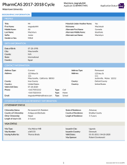 PharmCAS 2017-2018 Cy PharmCAS 2017-2018 Cycle