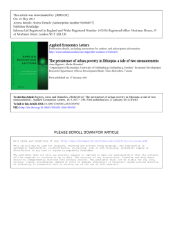 Applied Economics Letters The persistence of urban poverty in
