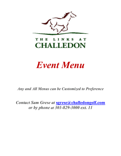 Event Menu - The Links at Challedon