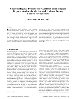 Neurobiological Evidence for Abstract Phonological