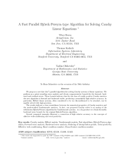 A Fast Parallel Bj orck-Pereyra-type Algorithm for Solving Cauchy