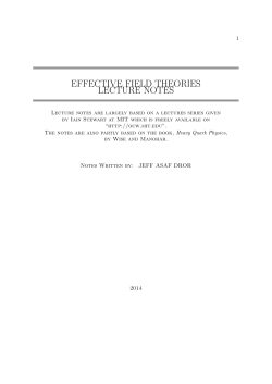 effective field theories lecture notes