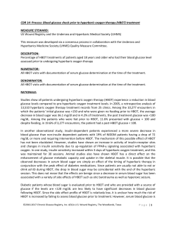 CDR 14: Process: Blood glucose check prior to hyperbaric oxygen