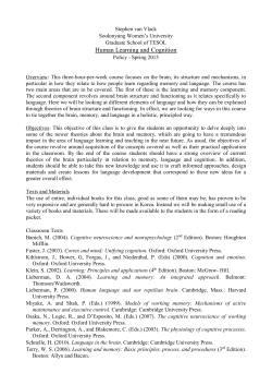 Human Learning and Cognition