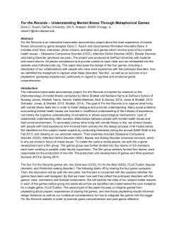 For the Records &ndash; Understanding Mental Illness Through
