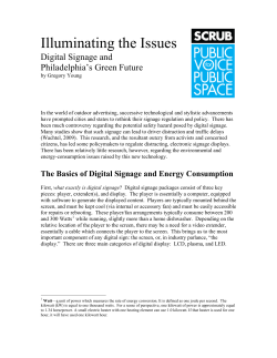 Digital Signage and Philadelphia`s Green