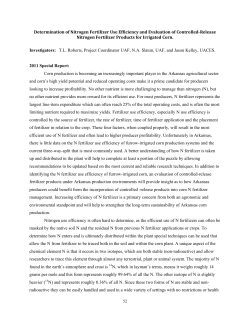 Determination of Nitrogen Fertilizer Use Efficiency and Evaluation of