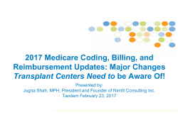 2017 Medicare Coding, Billing, and Reimbursement Updates