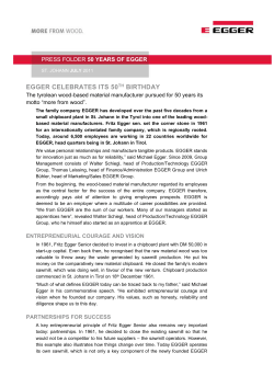 egger celebrates its 50 th birthday