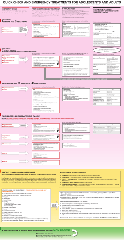 quick check and emergency treatments for adolescents and adults