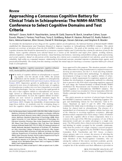 Approaching a Consensus Cognitive Battery for