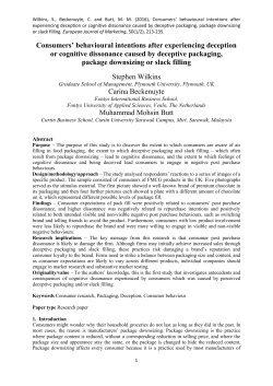 Consumers` behavioural intentions after experiencing