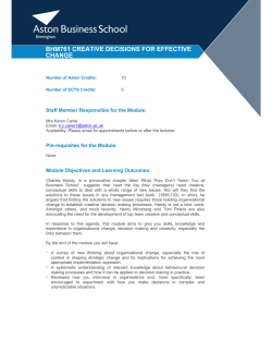 bhm761 creative decisions for effective change