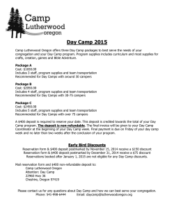 Day Camp 2015 - Camp Lutherwood Oregon