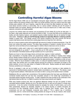 Controlling Harmful Algae Blooms