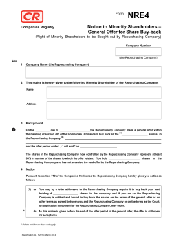 Notice to Minority Shareholders