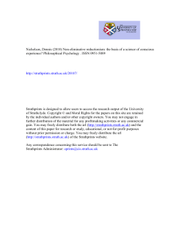 Non-eliminative Reductionism: The Basis of a Science of Conscious