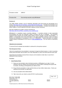 Procedure number - UK Medicines Information