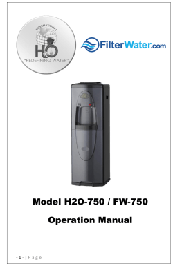 Model H2O-750 / FW-750 Operation Manual