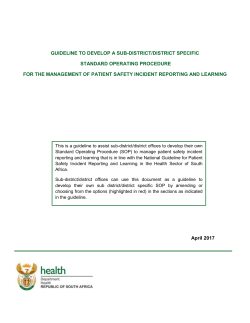 for the management of patient safety incident reporting