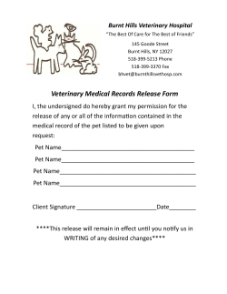 Veterinary Medical Records Release Form