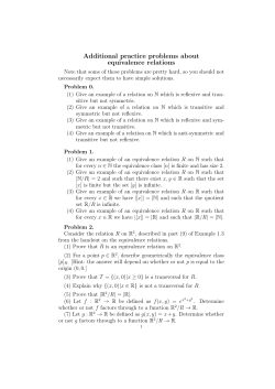 Additional practice problems on equivalence relations