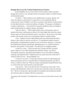 Douglas Reeves on Six Critical School