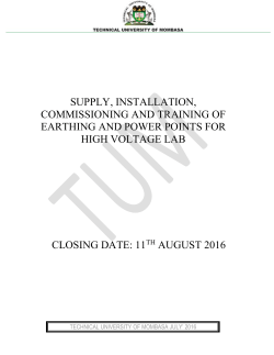 supply, installation and commissioning of plant and equipment